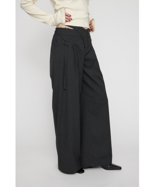 LAGUA GEM（ラグアジェム） スラックス パンツ WAIST DESIGN STRIPE