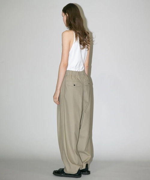 パンツ 「my beautiful landlet」 HIGH-TWIST TWILL TUCK WIDE PANTS メンズ レディースの画像