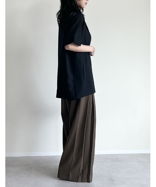 「Re:EDIT」 テーラードジャケット MEDIUM ブラウン レディース_画像7