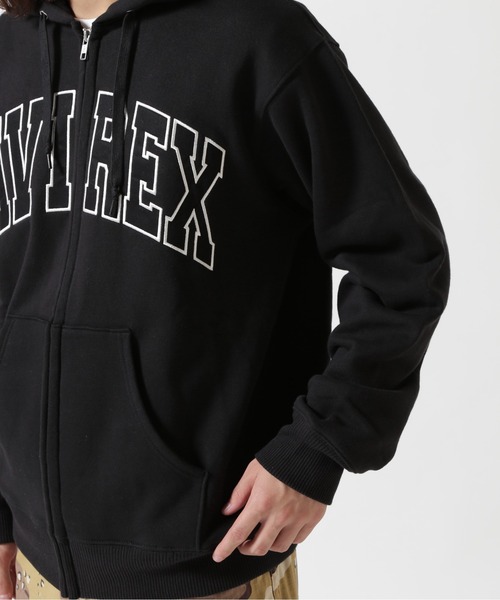 美品 AVIREX ブラック パーカー フロントジッパー AVIREX（アヴィレックス） パーカー メンズ レディース : ZOZOTOWN