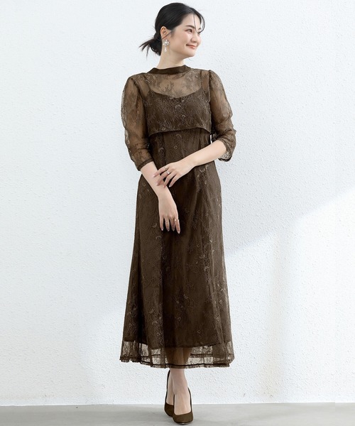 「Cinderella」 コンビワンピース MEDIUM ブルーグレー レディース_画像5