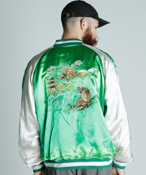 「schott」 スカジャン 2XL グリーン メンズの画像