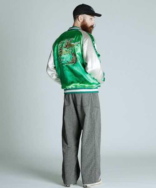 「schott」 スカジャン 2XL グリーン メンズの画像