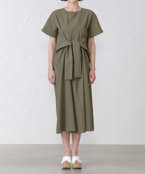 「EPOCA THE SHOP」 半袖ワンピース 38 ブラウン レディース_画像2