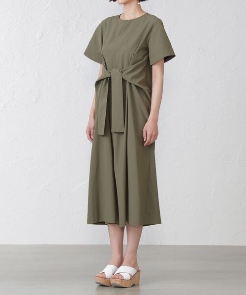 「EPOCA THE SHOP」 半袖ワンピース 38 ブラウン レディース_画像5