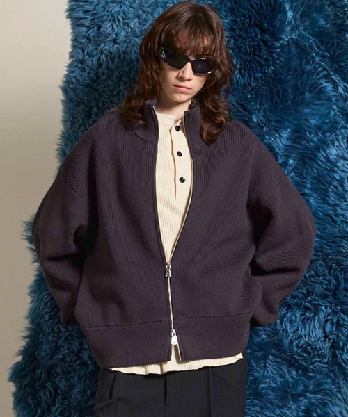 「MAISON SPECIAL」 ニットカーディガン 1 チャコールグレー メンズ