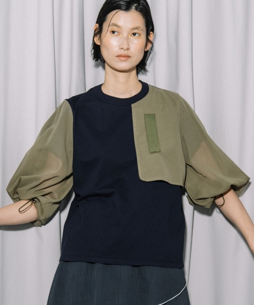 tシャツ ミリタリーデザイントップス レディースの画像