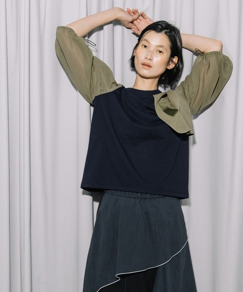tシャツ ミリタリーデザイントップス レディースの画像