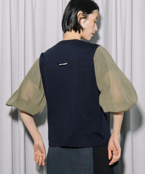tシャツ ミリタリーデザイントップス レディースの画像