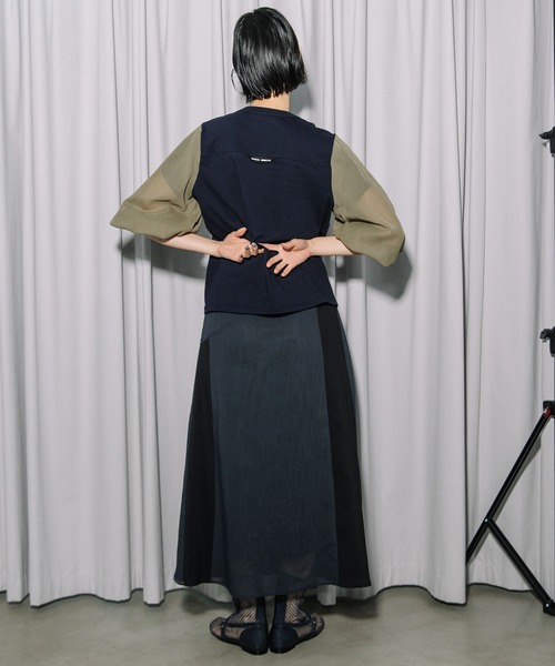 tシャツ ミリタリーデザイントップス レディースの画像