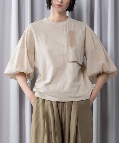 tシャツ ミリタリーデザイントップス レディースの画像