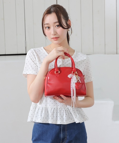 ♡*様 ピンク ボストンバッグ ハートチャーム付き Honeys（ハニーズ） ボストンバッグ ハートチャーム付ボストン