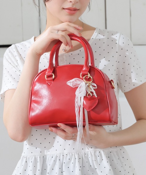 ♡*様 ピンク ボストンバッグ ハートチャーム付き Honeys（ハニーズ） ボストンバッグ ハートチャームボストン