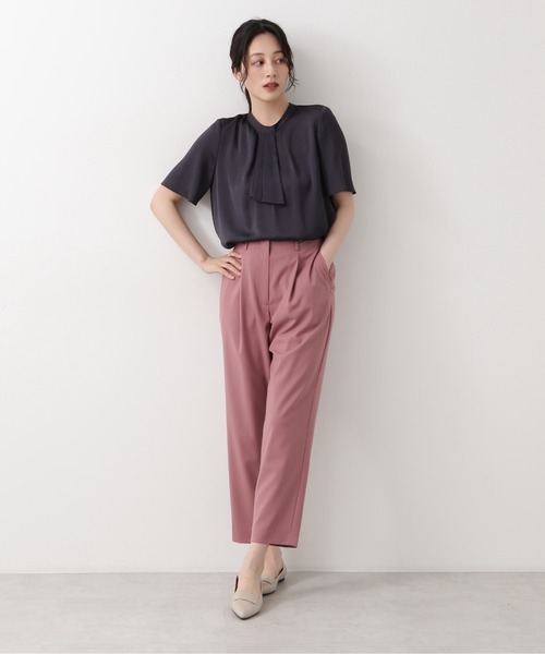 「NATURAL BEAUTY BASIC」 半袖ブラウス SMALL グレイッシュベージュ レディース_画像8