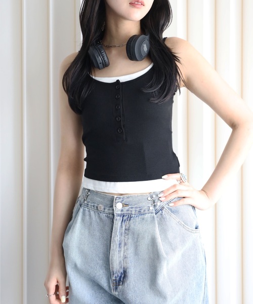 YENNA キャミソール レイヤード風ヘンリーキャミ : ZOZOTOWN Yahoo!店