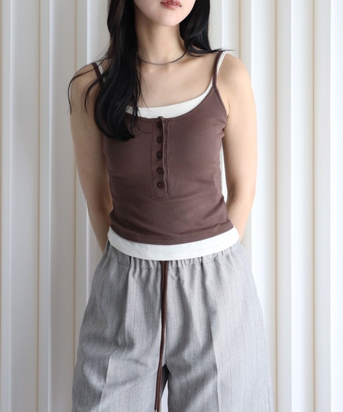 YENNA キャミソール レイヤード風ヘンリーキャミ : ZOZOTOWN Yahoo!店