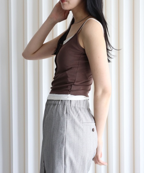 YENNA キャミソール レイヤード風ヘンリーキャミ : ZOZOTOWN Yahoo!店