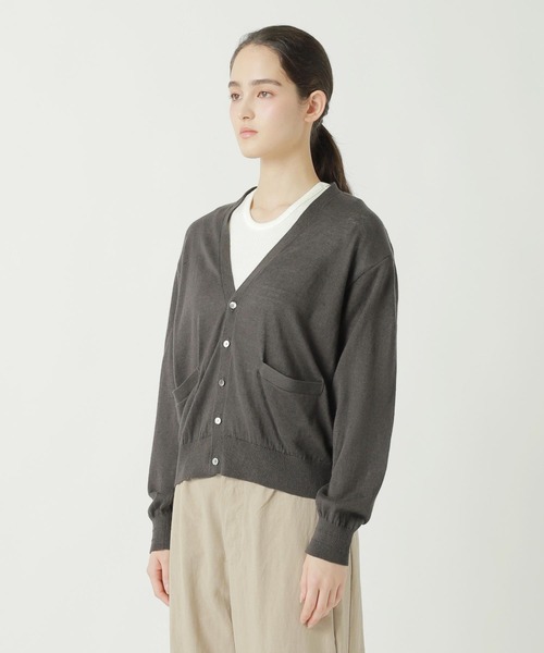 カーディガン LINEN COTTON KNIT レディースの画像