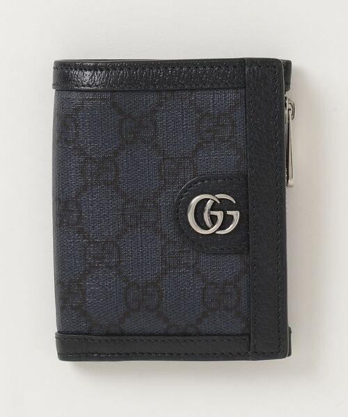 GUCCI（グッチ） GGスプリーム 二つ折り 財布 - ネイビー メンズ