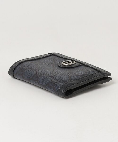 GUCCI 二つ折り財布 GGスプリーム ダブルGロゴ 美品 ネイビー GUCCI（グッチ） GGスプリーム 二つ折り 財布 - ネイビー メンズ