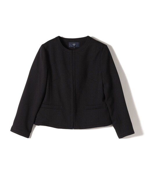 「SHIPS Colors」 ノーカラージャケット MEDIUM ネイビー レディース