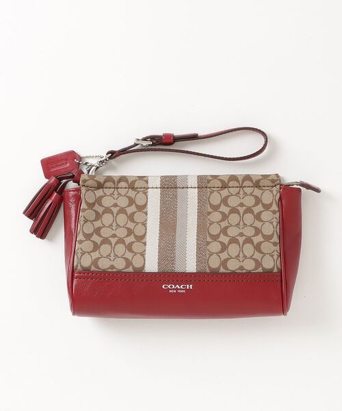 COACH ロゴ柄 クラッチバッグ ベージュ/ブラウン COACH（コーチ） クラッチバッグ - ベージュ レディース : ZOZOTOWN