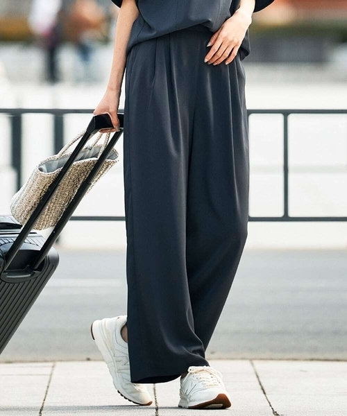 パンツ 2タックワイドパンツ「セットアップ対応」 レディースの画像