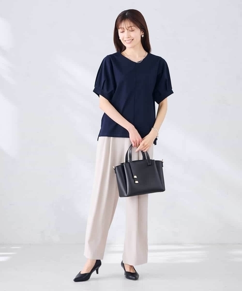パンツ 2タックワイドパンツ「セットアップ対応」 レディースの画像