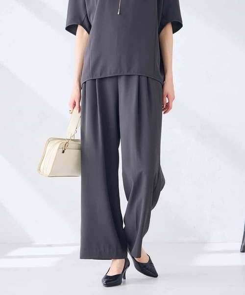 パンツ 2タックワイドパンツ「セットアップ対応」 レディースの画像