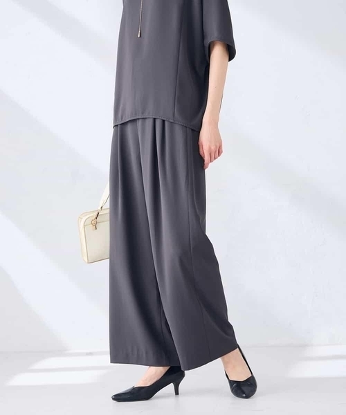 パンツ 2タックワイドパンツ「セットアップ対応」 レディースの画像