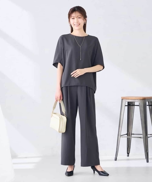 パンツ 2タックワイドパンツ「セットアップ対応」 レディースの画像