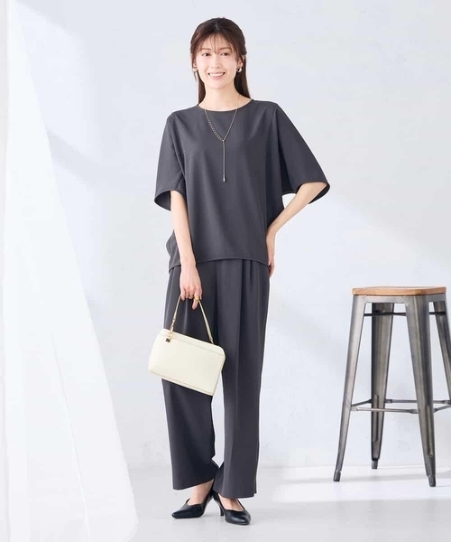 パンツ 2タックワイドパンツ「セットアップ対応」 レディースの画像