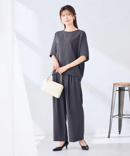 パンツ 2タックワイドパンツ「セットアップ対応」 レディースの画像