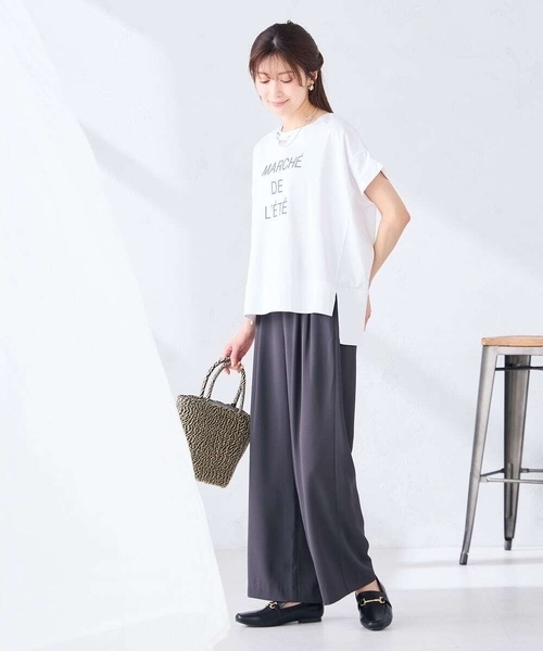 パンツ 2タックワイドパンツ「セットアップ対応」 レディースの画像