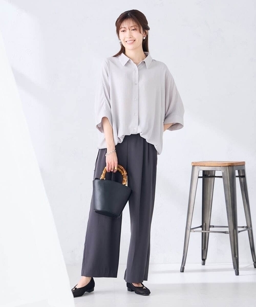 パンツ 2タックワイドパンツ「セットアップ対応」 レディースの画像