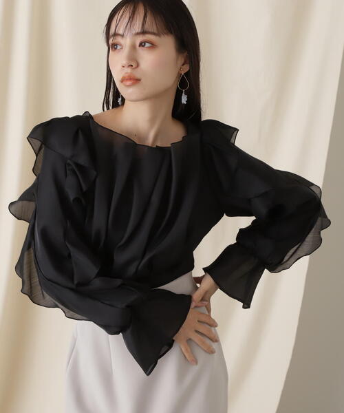 「JILL by JILL STUART」 長袖ブラウス FREE ブラック レディース_画像3