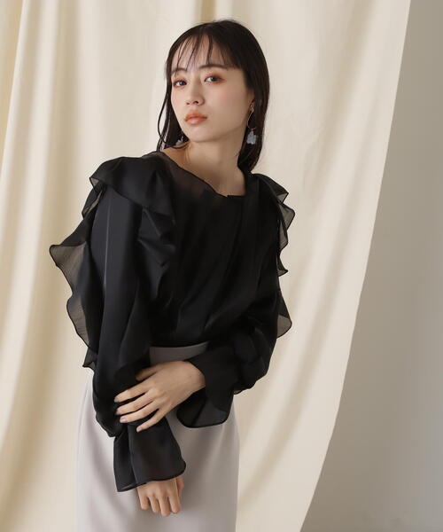 「JILL by JILL STUART」 長袖ブラウス FREE ブラック レディース_画像4