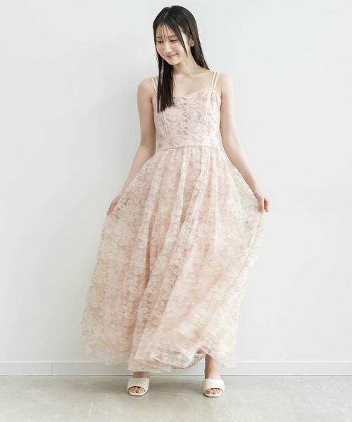 RANDA（ランダ） ワンピース フラワーチュールキャミワンピース