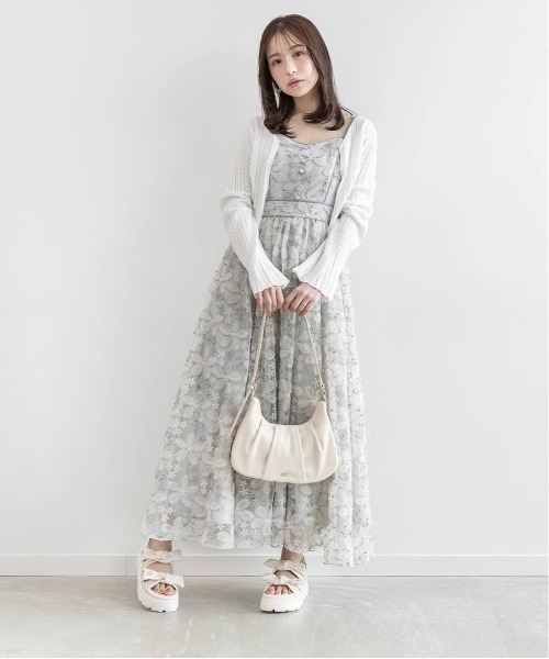 RANDA（ランダ） ワンピース フラワーチュールキャミワンピース