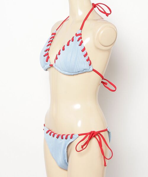 gossip!ロサンゼルス 水着 「Y2Kガーリー」 バイカラー編み上げビキニ