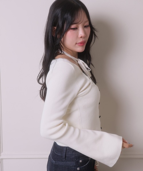 LIP SERVICE（リップサービス） tシャツ バイカラーコルセットニット