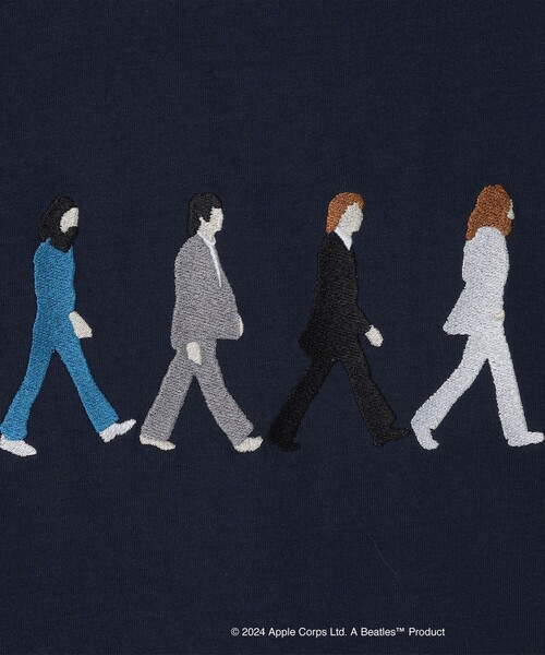 「SHIPS」 半袖Tシャツ「TheBeatlesコラボ」 LARGE ネイビー メンズ_画像10