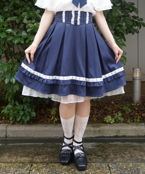 axes femme POETIQUE スカート ギンガム梯子ハイウエストSK