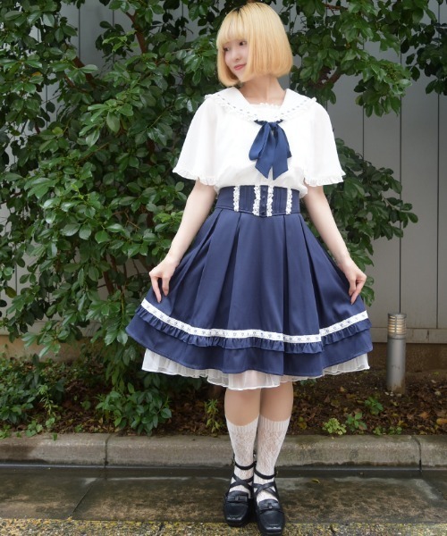 axes femme POETIQUE スカート ギンガム梯子ハイウエストSK