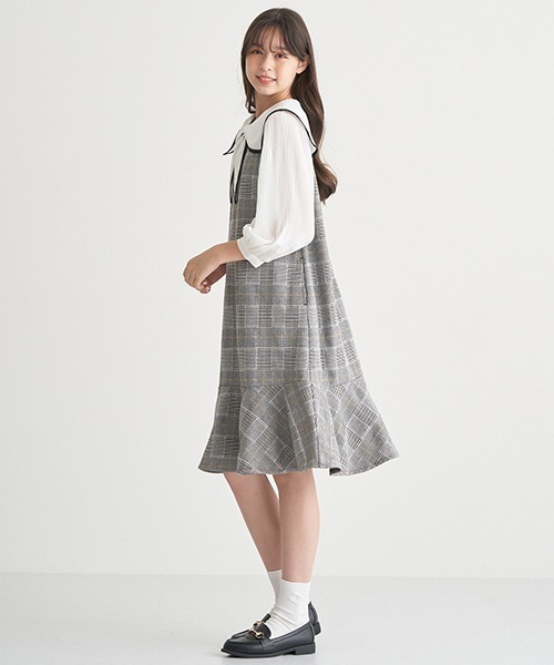 「pom ponette junior」 「KIDS」ドッキングワンピース L グレー キッズ_画像6