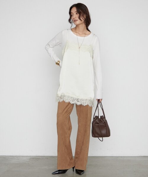 Loungedress（ラウンジドレス） キャミソール サテンレースキャミ
