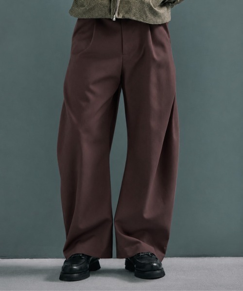 CONZ ワイドパンツ スラックス curve leg trousers GABA メンズ