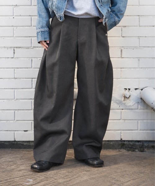 CONZ ワイドパンツ スラックス curve leg trousers GABA メンズ