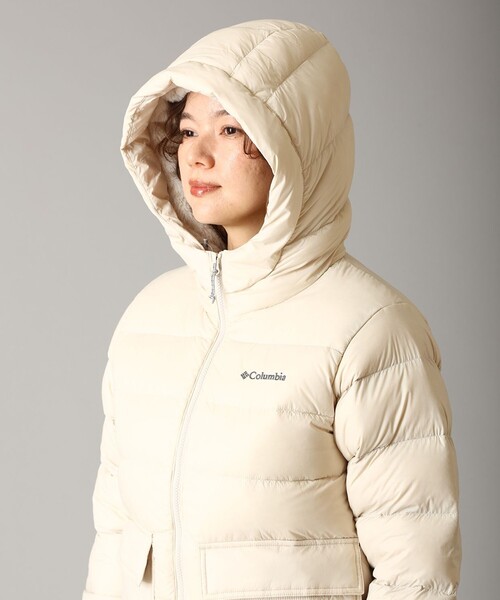 【美品】 Columbia コロンビア フードダウン 綺麗 レディースM Columbia（コロンビア） ダウンコート ダウンジャケット 撥水 Columbia
