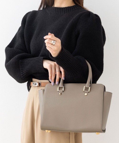 ブラックレザー ハンドバッグ タッセル付き 日本製本革タッセル付きハンドバッグ〔zu〕 フォーマルバッグ ブラック